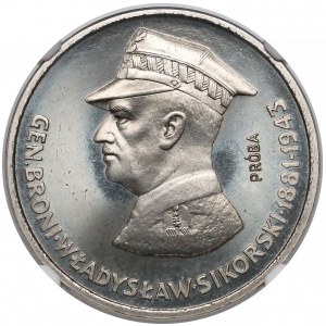 Próba NIKIEL 100 złotych 1981 Sikorski - profil
