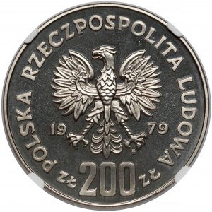 Próba NIKIEL 200 złotych 1979 Mieszko I - półpostać