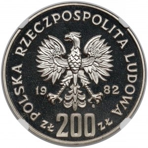 Próba NIKIEL 200 złotych 1982 MŚ Hiszpania - z España - w lewo