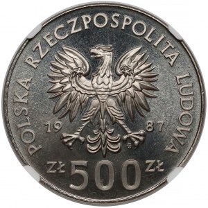 Próba NIKIEL 500 złotych 1987 ME w Piłce Nożnej