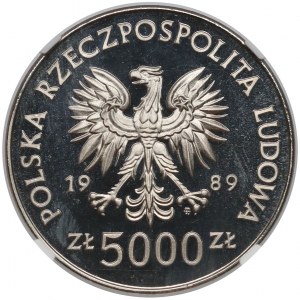 Próba NIKIEL 5.000 złotych 1989 Ratujmy Zabytki Torunia