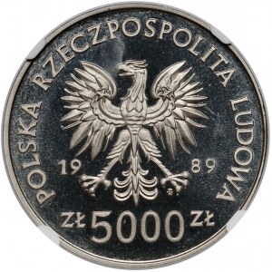 Próba NIKIEL 5.000 złotych 1989 Toruń - Mikołaj Kopernik