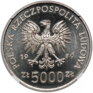 Próba NIKIEL 5.000 złotych 1989 Władysław II Jagiełło - popiersie