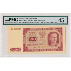100 złotych 1948 - GD - bez ramki 