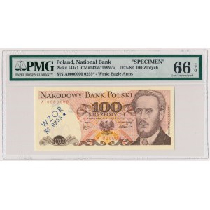100 złotych 1975 - WZÓR - A 0000000 - No.0255 