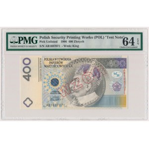 PWPW, 400 złotych 1996 - WZÓR na awersie 