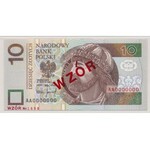 10 złotych 1994 - WZÓR - AA 0000000 - Nr 1680 