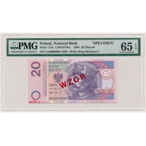 20 złotych 1994 - WZÓR - AA 0000000 - Nr 1680