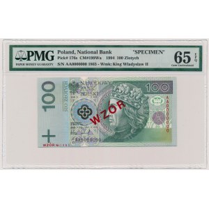 WZÓR 100 złotych 1994 - WZÓR - AA 0000000 - Nr 1865 