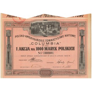 Polsko-Amerykańskie Tow. Naftowe Columbia, Em.1, 1.000 mkp