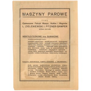 L. Zieleniewski i Fitzner-Gamper S.A. - Maszyny parowe wszelkich typów i wielkości