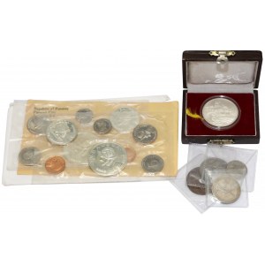 Set of world coins - 2x mint set Panama 1968, 1970 & China & English Colonial Empire