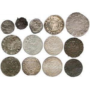 Drobne monety gł. Polski Królewskiej (13szt)