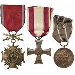 Zestaw po żołnierzu: Krzyż Walecznych, Zasługi i Medal Wojska
