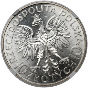 Głowa Kobiety 10 złotych 1933 - SKRĘTKA