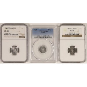 PRL, 5 gr 1949-61 - NGC/PCGS MS64-66 (3szt)