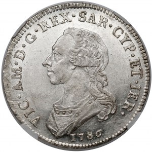Italy, Duchy of Savoy, Victor Amadeus III, 1/2 Scudo 1786