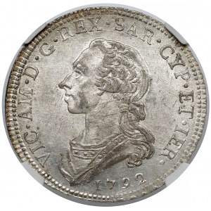 Italy, Duchy of Savoy, Victor Amadeus III, 1/2 Scudo 1792