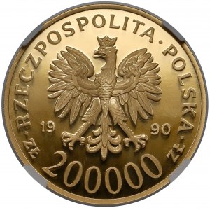 200.000 złotych 1990 Solidarność (39mm)