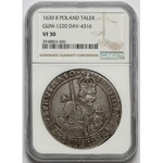 Zygmunt III Waza, Talar Bydgoszcz 1630 - wąskie popiersie z szarfą - NGC VF30