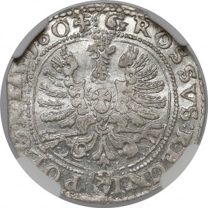 Zygmunt III Waza, Grosz Kraków 1604 - Lewart - b. ładny