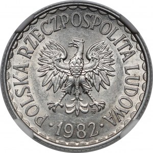 1 złoty 1982 - cienka data