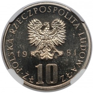 10 złotych 1981 Bolesław Prus - proof like