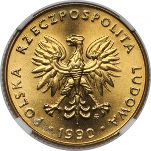 Destrukt 10 złotych 1990 - uszkodzenie stempla Rw. 