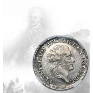 Poniatowski, Probe strike ducat in silver Warsaw 1779 EB - NGC MS60 - VERY RARE