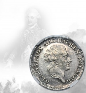 Poniatowski, Probe strike ducat in silver Warsaw 1779 EB - NGC MS60 - VERY RARE