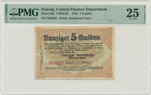 Gdaňsk, 5 guldenů 1923 - říjen - PMG 25 - Vzácné