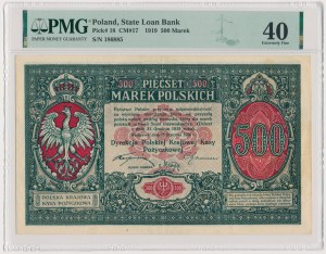 500 marek 1919 - Dyrekcja - PMG 40 - PIĘKNY