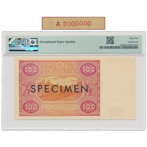 100 zlatých 1946 - SPECIMEN - A 0000000 - PMG 65 EPQ - velmi vzácné