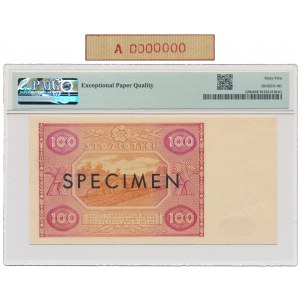 100 złotych 1946 - SPECIMEN - A 0000000 - PMG 65 EPQ - BARDZO RZADKI