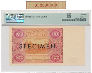 100 zlatých 1946 - SPECIMEN - A 0000000 - PMG 65 EPQ - veľmi vzácne