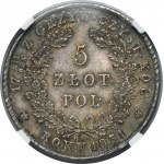 Listopadové povstání, 5 zlotých Varšava 1831 KG - NGC MS61