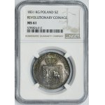 Listopadové povstání, 5 zlotých Varšava 1831 KG - NGC MS61