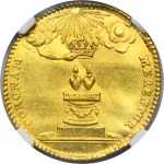 August III of Poland, Ducat Dresden 1738 - NGC UNC DETAILS - RARE