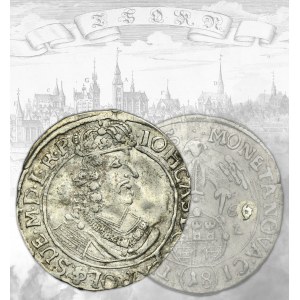 Jan II Kazimierz, Ort Toruń 1666 HDL - OGROMNA RZADKOŚĆ, przebitka w dacie