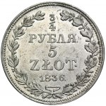 3/4 rubľa = 5 zlotých Varšava 1836 MW