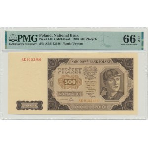 500 zlatých 1948 - AE - PMG 66 EPQ - zriedkavé v tomto stave