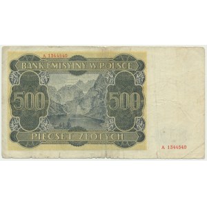 500 zloty 1940, counterfeit London - uncollected from circulation - RARE