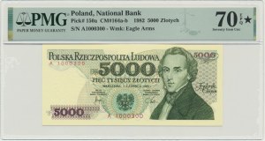5.000 złotych 1982 - A - PMG 70 ★
