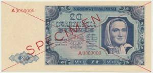 20 złotych 1948 - SPECIMEN - A 0000000 - RZADKI