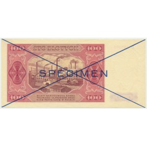 100 zlatých 1948 - SPECIMEN - D - modrotlač