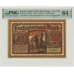 Gdańsk 1 milion marek 1923 - czerwony nadruk - PMG 64 EPQ - RZADKOŚĆ w tym stanie