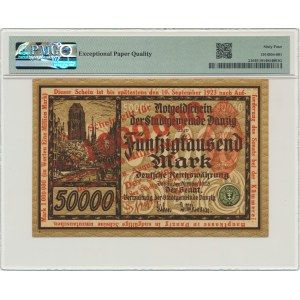 Dantzig 1 million de marks 1923 - surimpression rouge - PMG 64 EPQ - RARE dans cet état