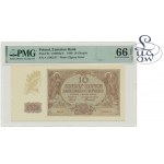 10 złotych 1940 - A - PMG 66 EPQ - Kolekca Lucow - rzadka pierwsza seria