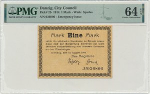 Danzig, 1 Mark 1914 - watermark 