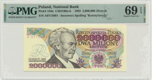 2 miliony złotych 1992 - A - Konstytucyjy - PMG 69 EPQ
